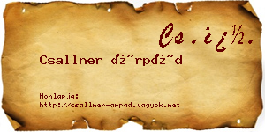 Csallner Árpád névjegykártya